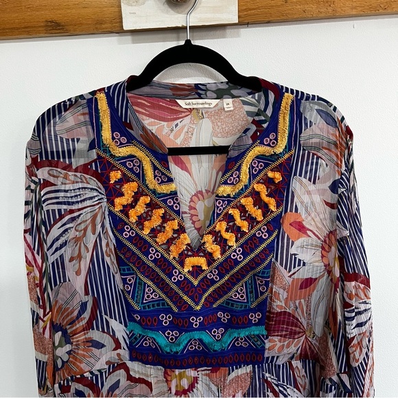 Soft Surroundings Tory Sheer Embroidered Tunic - Picture 5 of 13